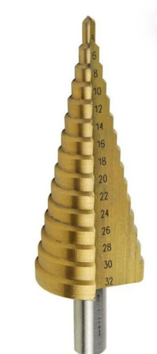 фото Сверло ступенчатое по металлу 4-32 URAlight, цилиндрический трехгранный хвостовик