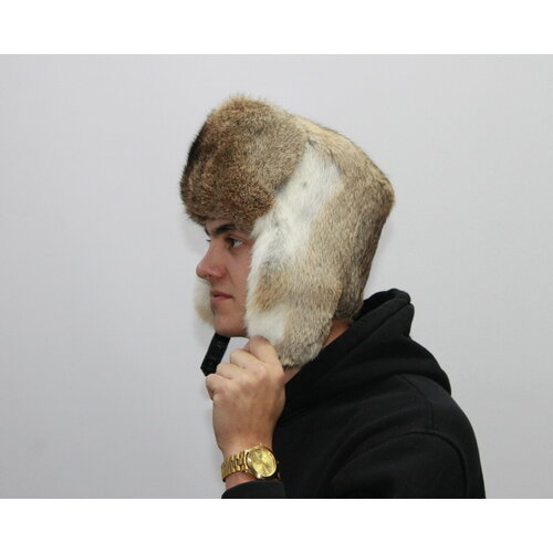 фото Шапка ушанка меховая шапка - ушанка, размер 56, бежевый мария