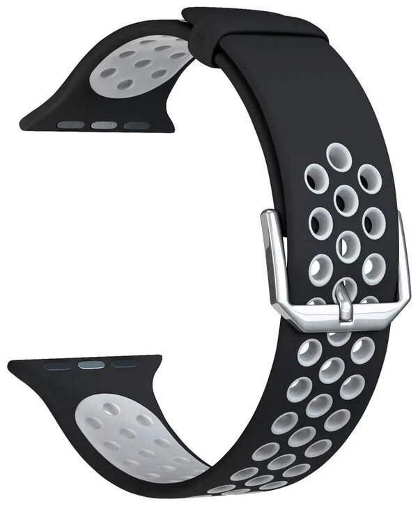 Lyambda Силиконовый ремешок Alioth для Apple Watch 38/40 mm, black/grey