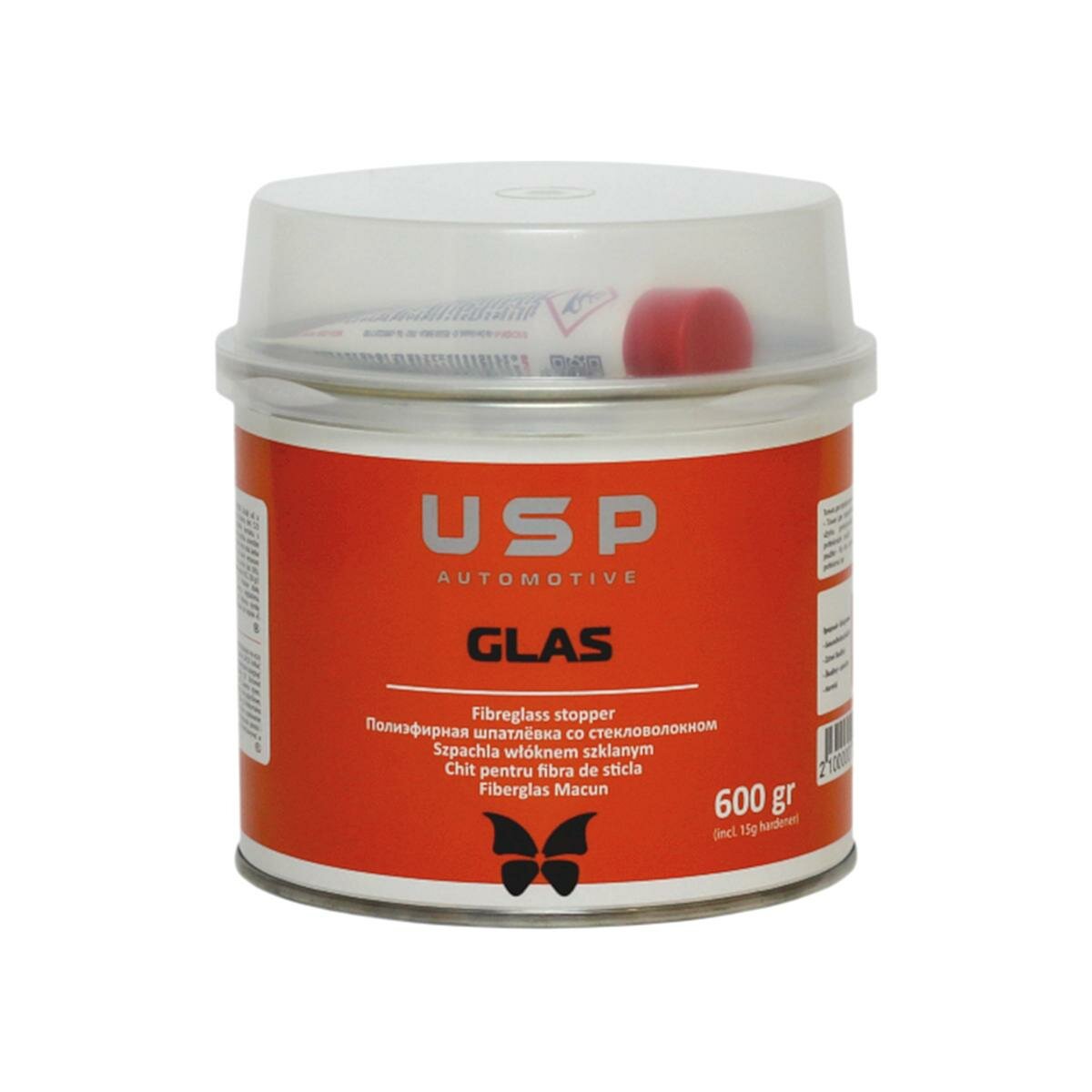 Шпатлевка автомобильная со стекловолокном USP Glas 0,6 кг.
