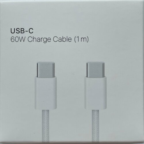 Кабель USB-C - USB-C для быстрой зарядки, 60 Вт, 1м, белый /SUPER QUALITY/ совместим с новыми MacBook, iPad, iPhone 15 / ZELMAG модуль переходник usb c для xiaomi samsung ipad для подключения наушников