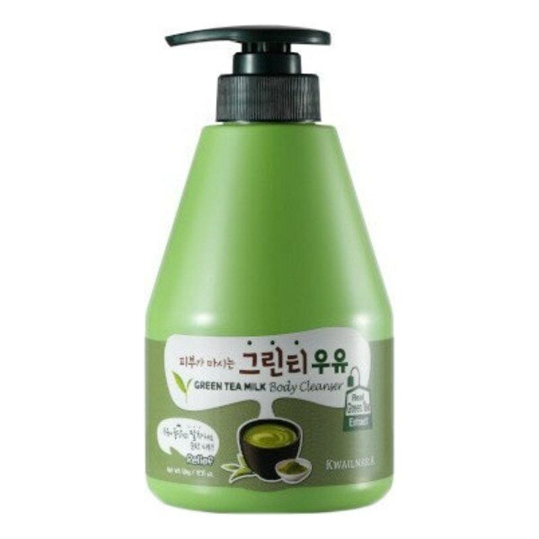 Welcos Тонизирующий гель для душа с ароматом зеленого чая Kwailnara Green tea Milk Body Cleanser 560 мл