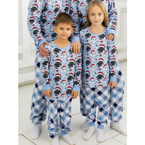 Пижама Miko Yumi, размер 98, белый, синий