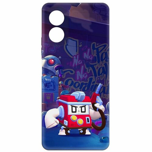 Чехол-накладка Krutoff Soft Case Brawl Stars - V8-БИТ для Oppo A18 черный чехол накладка krutoff soft case brawl stars v8 бит для oppo a38 4g черный