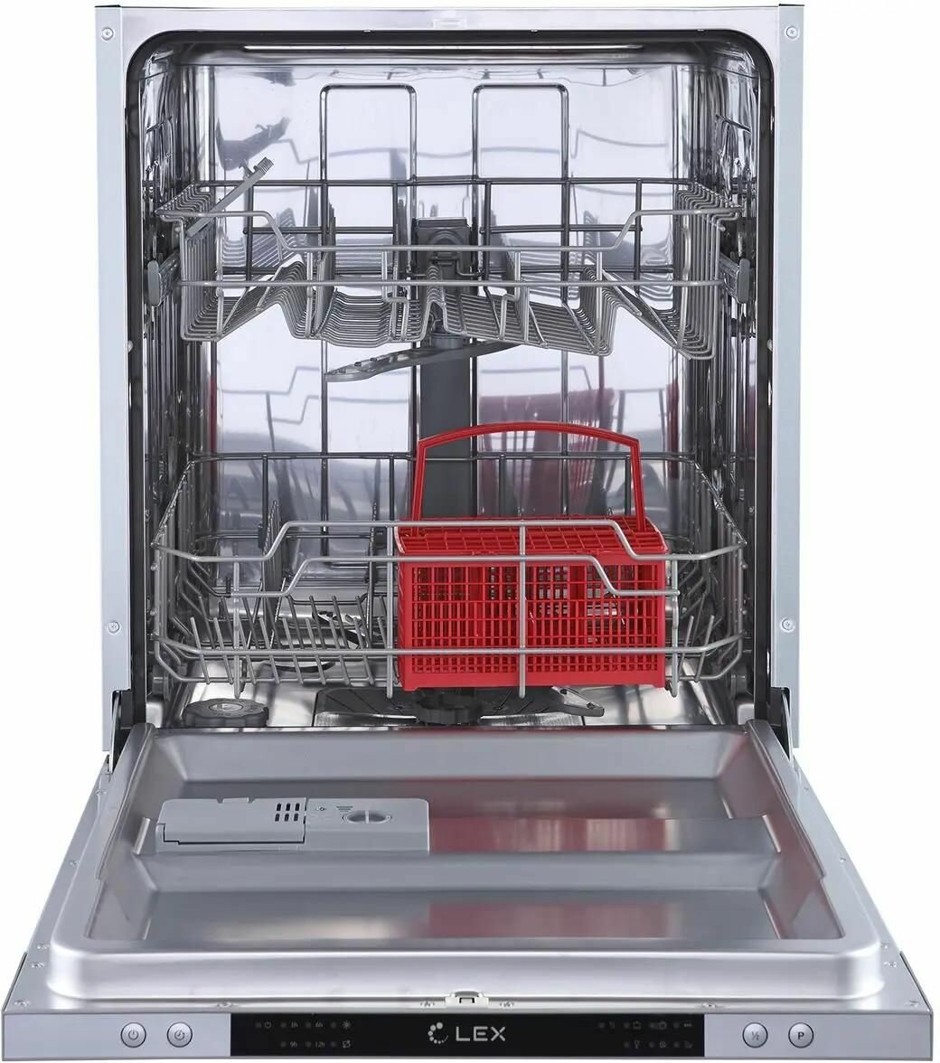 Встраиваемая посудомоечная машина LEX PM 6062 B, полноразмерная, ширина 59.6см, полновстраиваемая, загрузка 12 комплектов