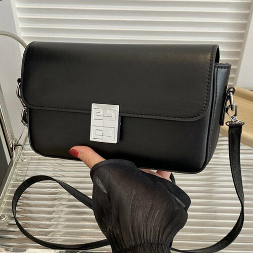 фото Сумка сэтчел , фактура гладкая, черный out loud