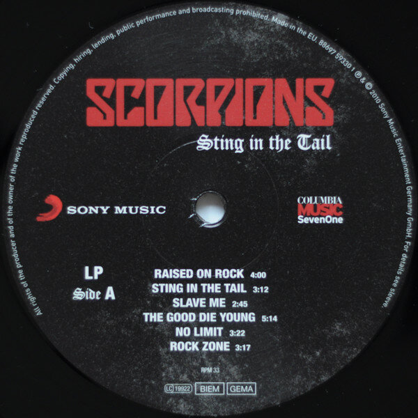 Виниловая пластинка Warner Music SCORPIONS - Sting In The Tail