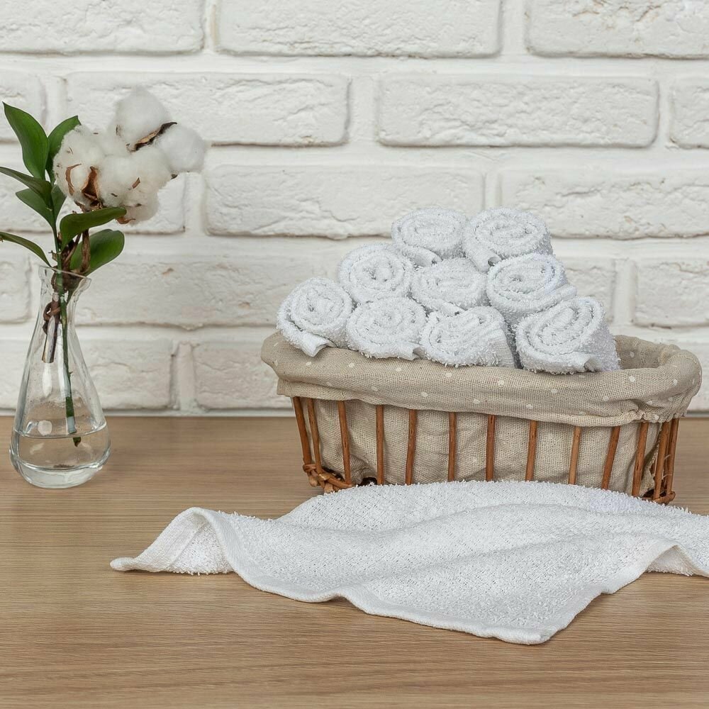 Обзор: Комплект салфеток махровых для уборки 25х25 см 10 шт PROVANCE Лайт, 100% хлопок, белый