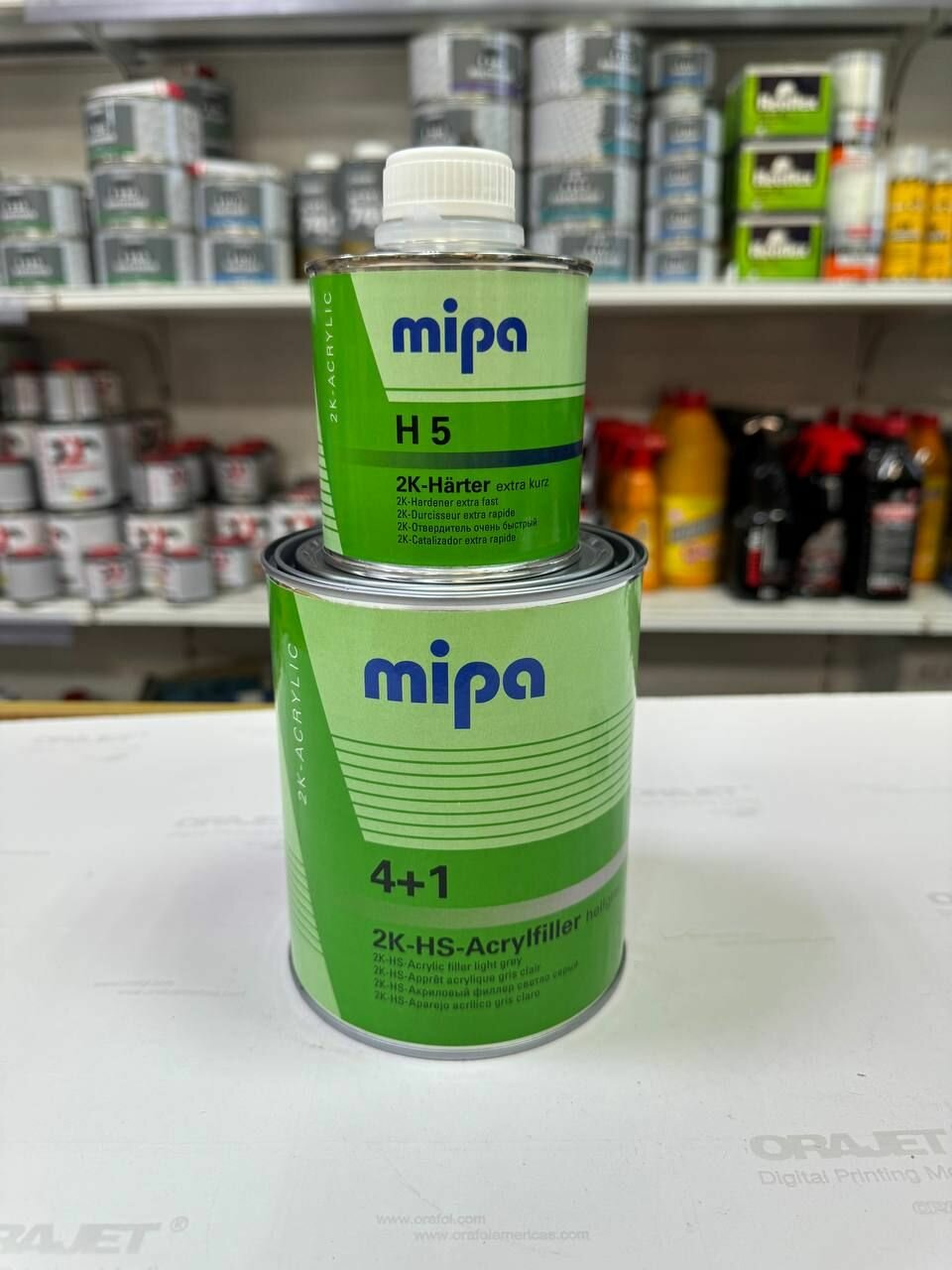 MIPA HS Грунт 4+1 Acrylfiller 1л. Светло-серый + отв. Н5 0.25л.