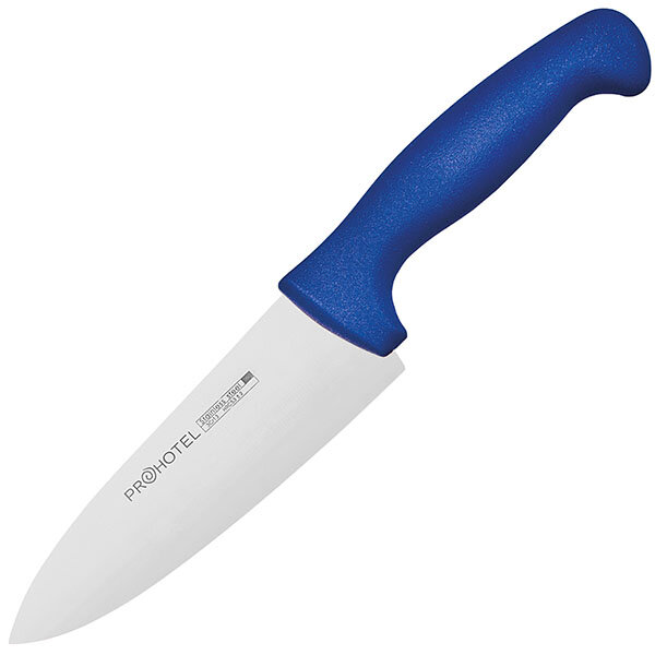 Нож поварской «Проотель»; сталь нержавеющая, пластик; L=29/15, B=4.5см; металлический , синий