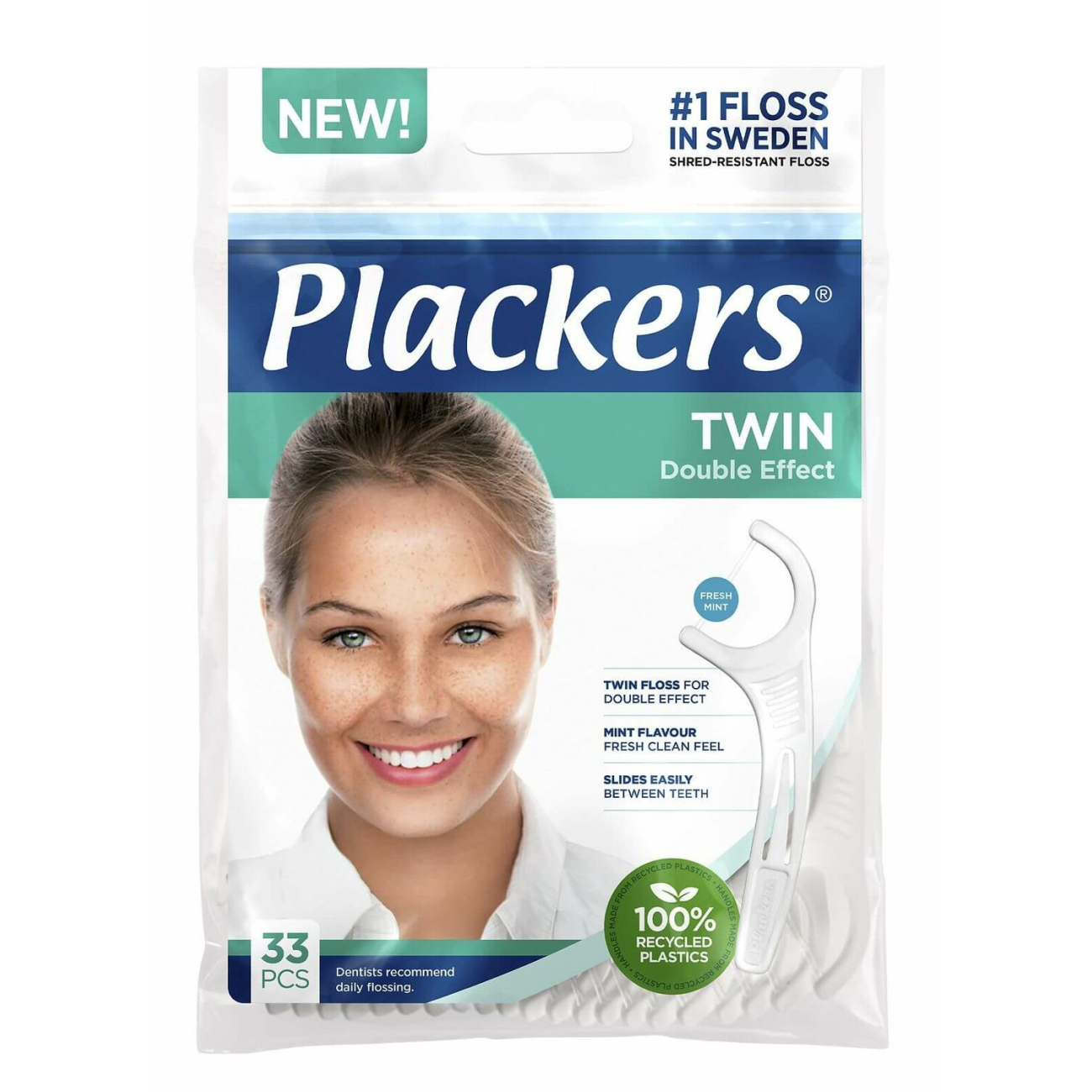 Флоссеры Plackers Twin, 33 шт