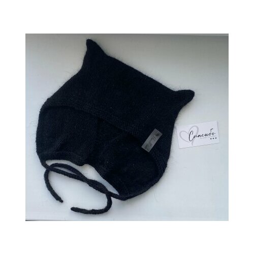 фото Шапка ушанка шапочка из пуха норки чёрная с маленькими пайетками, размер 54/58, черный bags&hats