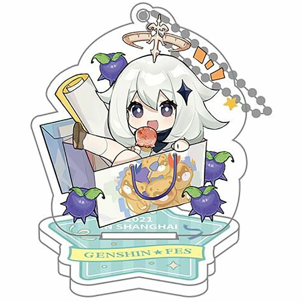 Акриловая фигурка Genshin Fes Chibi Character Standee Strap Paimon ЭМСИ - фото №7