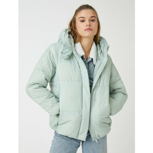 фото Куртка koton, размер 34, зеленый, белый