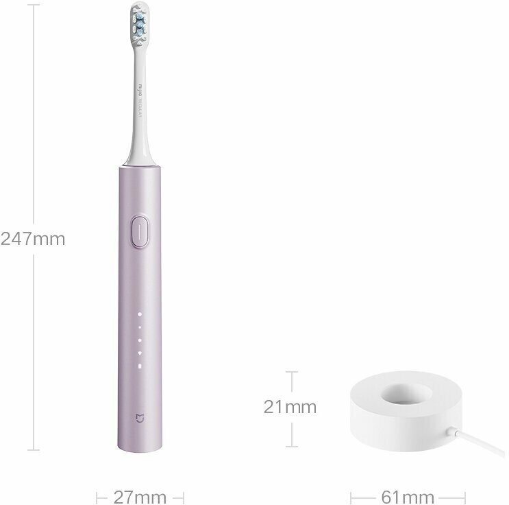 Электрическая ультразвуковая зубная щетка Xiaomi Mijia Sonic Electric Toothbrush T302 IPX8 серебристая