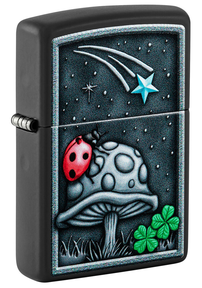 Зажигалка кремниевая "Ladybug Design" с покрытием Black Matte черная Zippo 48724