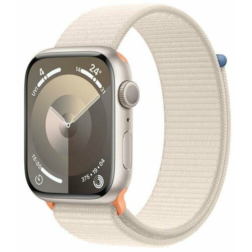 Умные часы Apple Watch Series 9 45 мм Aluminium Case GPS, starlight Sport Loop