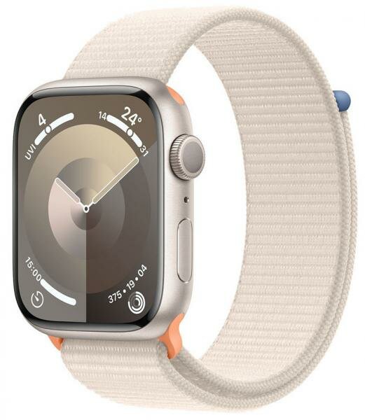 Умные часы Apple Watch Series 9 45 мм Aluminium Case GPS, Starlight Sport Loop