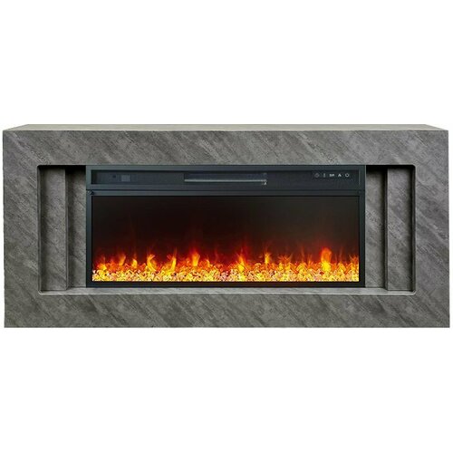 Электрокамин RoyalFlame Line 42 cерый бетон с очагом Vision 42 LED, 5 уровней яркости пламени, пульт ДУ