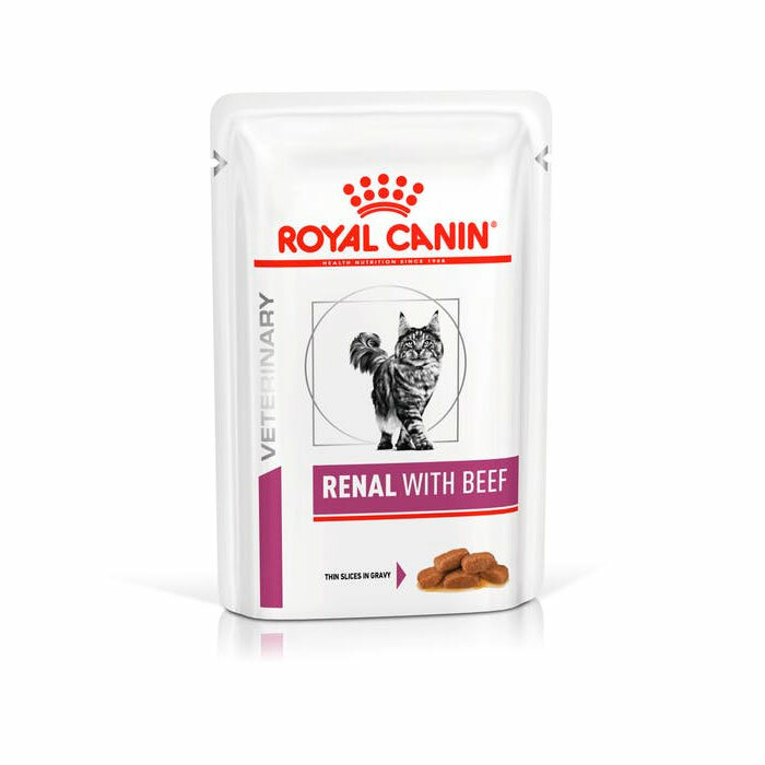 Корм для кошек Royal Canin Renal with beef, при проблемах с почками, с говядиной 85 г (кусочки в соусе)