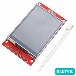 Цветной сенсорный дисплей 2.8 TFT LCD 320x240 ILI9341, SPI интерфейс (5 штук)