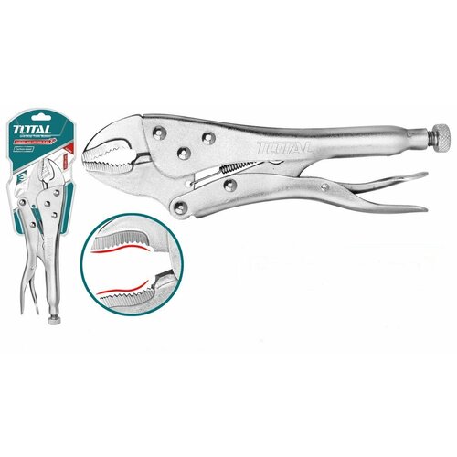 Зажим слесарный с прямыми губками 10250 мм материал Cr-V TOTAL THT190703 688₽