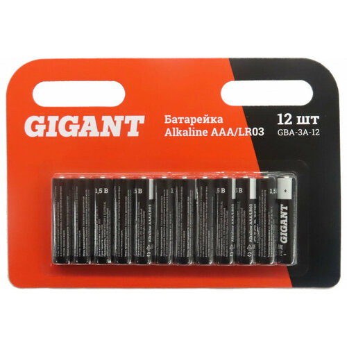 Батарейка Gigant Alkaline ААА/LR03 блистер 12 шт. GBA-3A-12