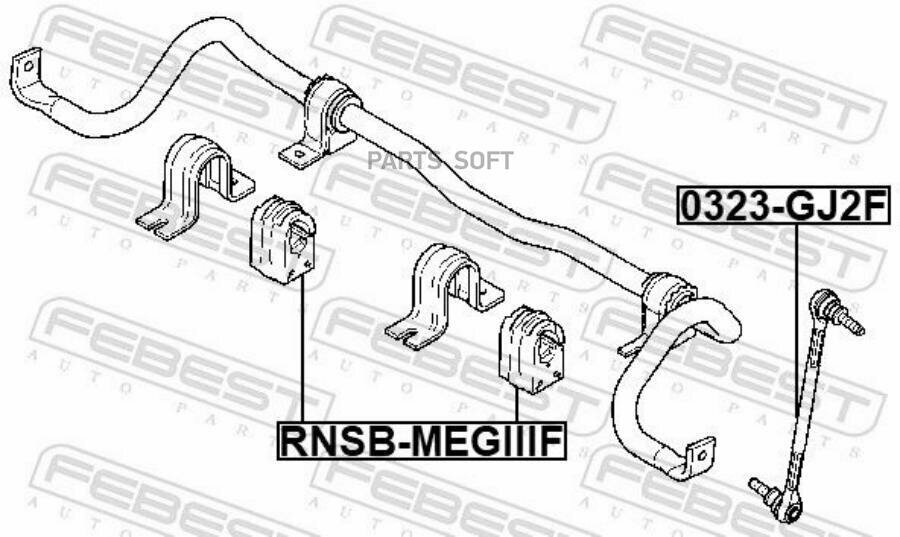 RNSBMEGIIIF FEBEST Втулка переднего стабилизатора D20