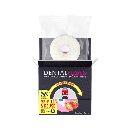 Splat Professional DentalFloss Зубная нить Клубника refill см/блок 30 м 1 шт