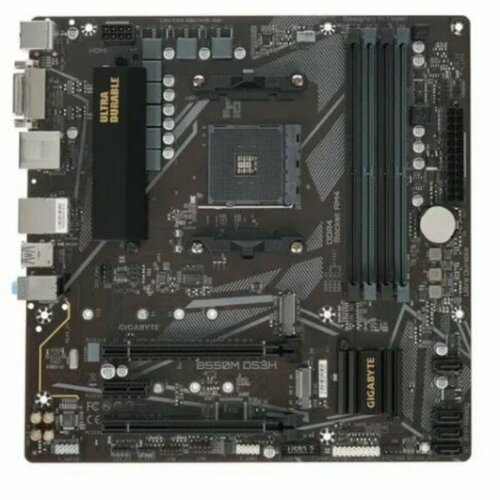 Материнская плата Gigabyte B550M DS3H AC V17 Soc-AM4 AMD B550 4xDDR4 mATX AC97 8ch71 GbLAN RAIDDVIHDMI 1445200₽