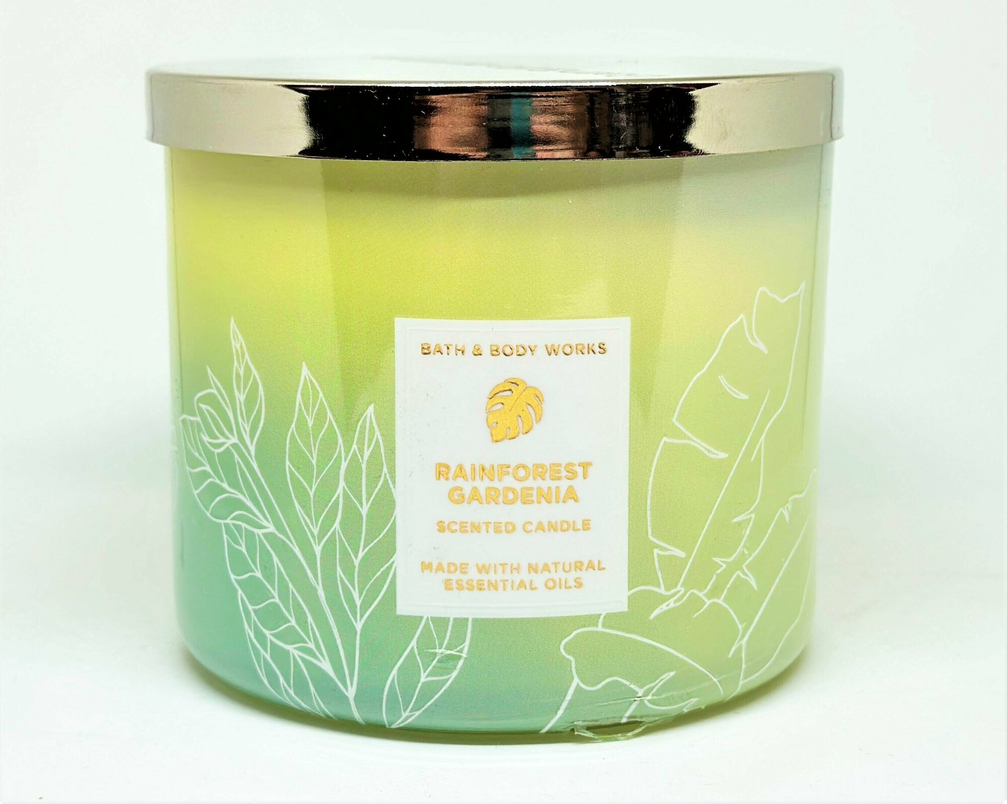 Bath and Body Works свеча ароматическая с 3-мя фитилями Rainforest Gardenia