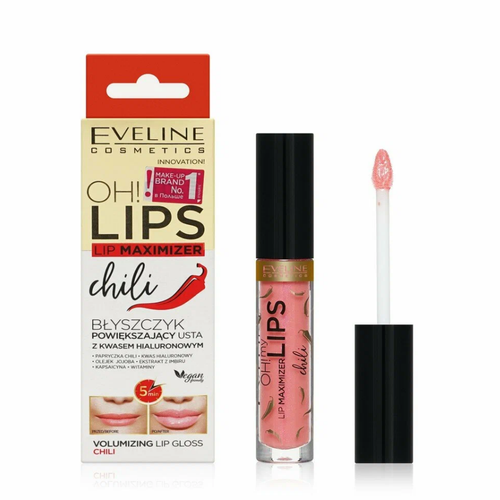 Блеск для увеличения объема губ Eveline Oh my Lips-Lip Maximizer Chili, 4.5 мл eveline cosmetics блеск для губ oh my lips lip maximizer шоколад