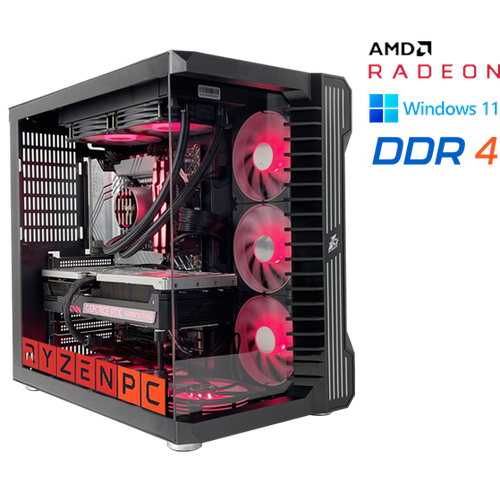 Настольный компьютер RyzenPC GAME 83505748 (AMD Ryzen 7 5800X 3.8 ГГц, AMD X570, 32 DDR4, SSD: 500 Гб, HDD: 2000 Гб, AMD Radeon RX 6700 XT 12 Гб, WI-FI, Без привода, 650 Вт, 1stPlayer SP9, Windows 11 Pro)