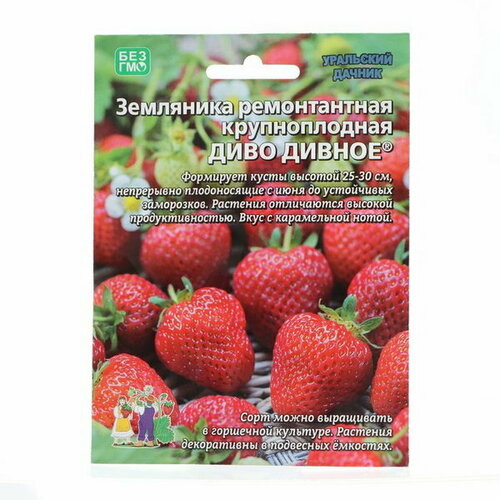 Семена ЗемляникаДиво дивное, 10 шт земляника диво дивное ремонтантная 10 шт уд 10 пачек семян