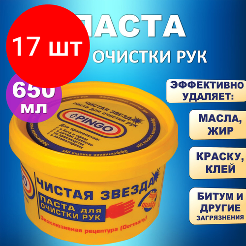 Комплект 17 шт, Паста очищающая, 650 мл, чистая звезда, от самых стойких загрязнений, 85010-1