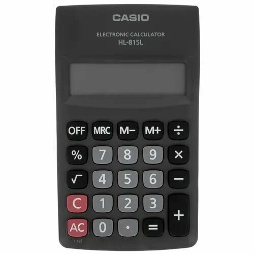 Калькулятор Casio HL-815L-BK-W-GP/Компактный карманный калькулятор с питанием от батарейки