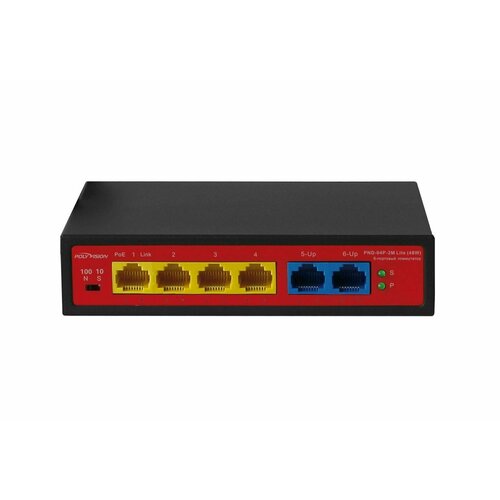 6-портовый неуправляемый коммутатор с функцией PoE PND-04P-2M Lite 48W 502900₽