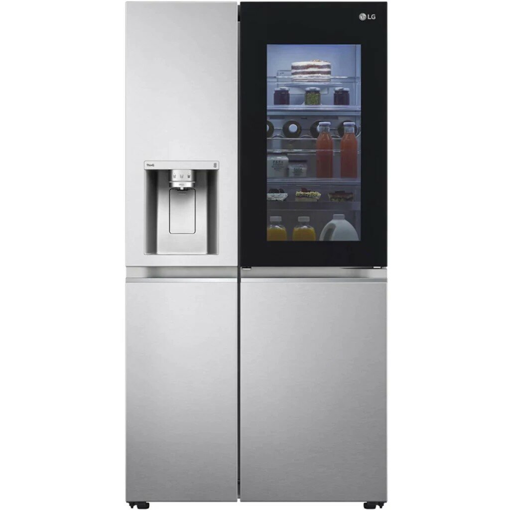 Холодильник двухкамерный LG GC-X257CAEC Side by Side, инверторный сталь