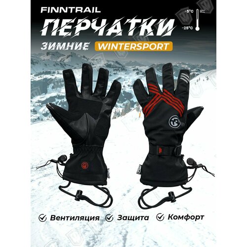 Перчатки FINNTRAIL Wintersport 2750 Red, черный/красный XL