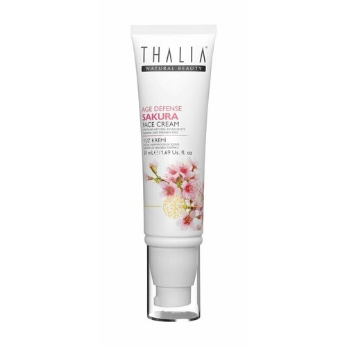 Антивозрастной крем для лица с экстрактом сакуры / Thalia Natural Beauty Age Defense Sakura Face Cream крем антивозрастной для лица thalia natural beauty age defense sakura 50 мл