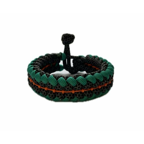 фото Славянский оберег, плетеный браслет "малый дракон", 1 шт., размер 7.5 см, размер one size, диаметр 7 см, черный, оранжевый sunny street