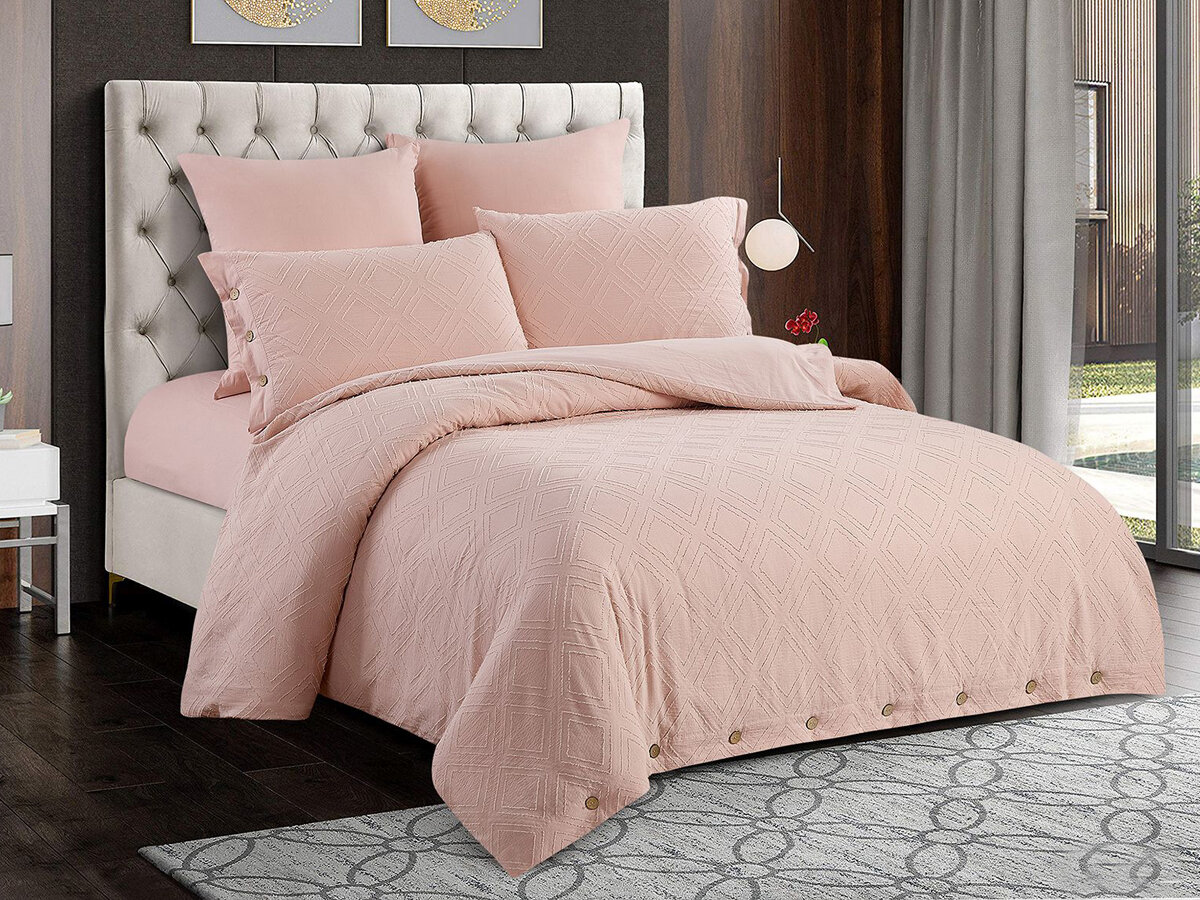 фото Постельное белье 2 спальное с европростыней Cleo Candy Cotton наволочки 50х70 и 70х70