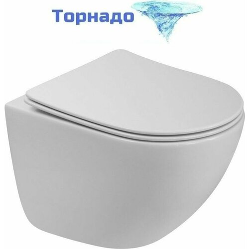 Унитаз подвесной безободковый BelBagno Amanda-Tor BB051CH-TOR-FC (Система смыва торнадо) унитаз подвесной безободковый belbagno ardente tor bb520ch tor система смыва торнадо