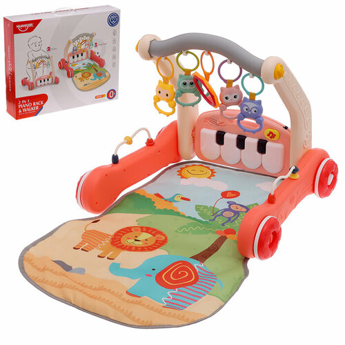 Развивающий коврик-каталка Сафари 2 в 1 звуковые эффекты цвет красный 4188₽