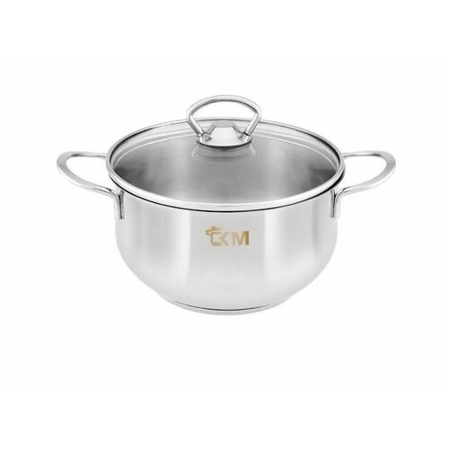 Кастрюля со стеклянной крышкой 24x14 - 5,7л KM 1614 AREA KM Metal