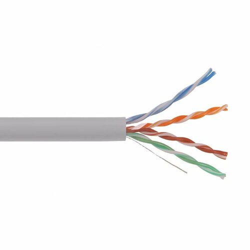 Bion Cable Кабель витая пара Bion BCL-U5448-181 U UTP, кат.5e, 4x2x0,48 мм AWG 24 медь, одножильный, PVC, для внутренней прокладки, 305м, серый кабель neomax nm710002 u utp cat 5e 4x2x0 52 24 awg медь внутренний pvc 305м серый