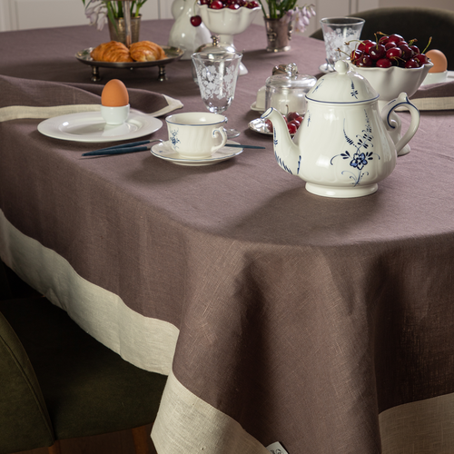 Скатерть льняная Linprotex Капучино 145х250