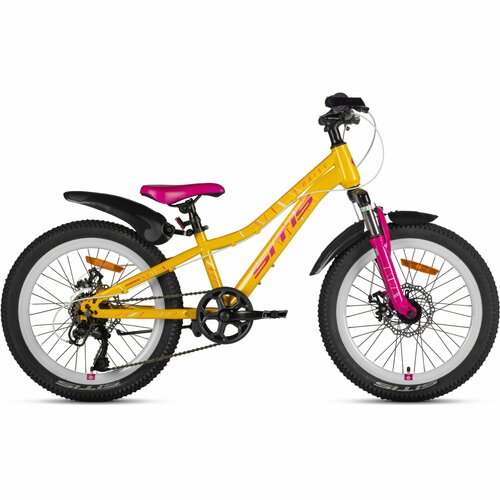 Велосипед SITIS DAISY 20 2024 Yellow-Purple детский для девочек сталь 7 скоростей дисковые механические колеса 20 рост 125-140 см 18501₽