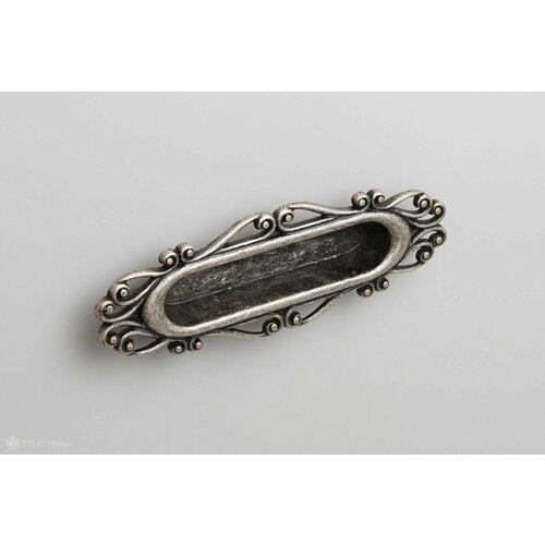 Zar мебельная врезная ручка-раковина 96 мм состаренное серебро