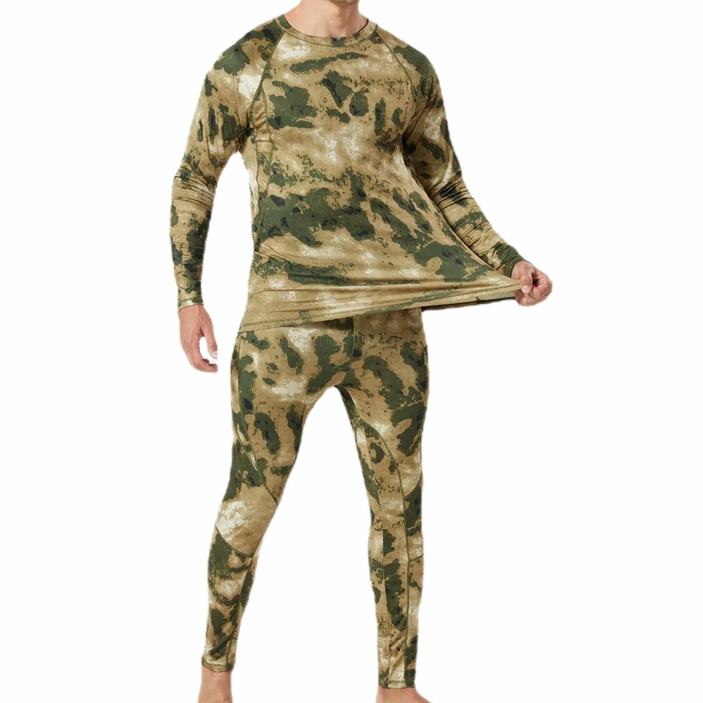 Комплект термобелья  Базовая коллекция, размер S, зеленый, серый — фото 1